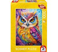 Schmidt Spiele 59782 Puzzle de 1000 pièces de Hibou en Robe de Perroquet, Multicolore