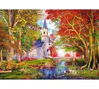 Schmidt Spiele 59788-Puzzle de 1000 pièces-Chapelle dans la Magie d'automne, 59788, Multicolore