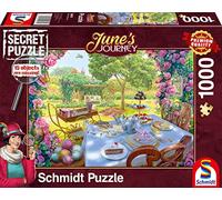 Schmidt Spiele 59974 June's Journey, Tea in The Garden, Puzzle 1000 pièces