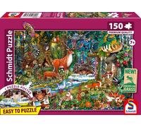 Schmidt Spiele 56532 Animaux dans Les forêts d'europe, Puzzle pour Enfants de 150 pièces en Carton d'herbe