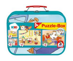 Schmidt Spiele Bobo Siebenschläfer Boîte à puzzle dans une valise en métal