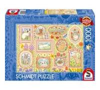 Schmidt-Spiele Puzzle Chats Nobles en Fleurs (59792) – 1000 pièces