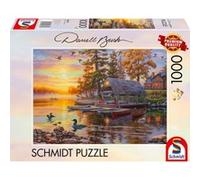 Schmidt-Spiele Puzzle 58532 – Cabane à bateaux avec canoës – 1000 pièces, multicolore