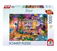 Schmidt-Spiele Puzzle Jeff Haynie – Caravane au bord de la mer – 1000 pièces