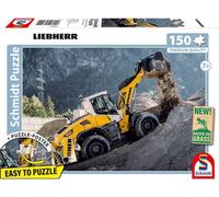 Schmidt Spiele 56551 Liebherr, chargeuse sur pneus L526, Puzzle pour Enfants de 150 pièces en Carton d'herbe