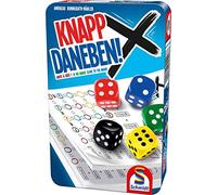 Schmidt Spiele Knapp Daneben Jeu de Dés dans Une Boîte en Métal, Multicolore 51426