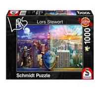 Schmidt Spiele- Lars Stewart, New York, Nuit et Jour, Puzzle de 1000 pièces, 59905, Coloré multicolore G