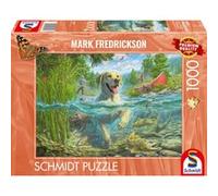 Schmidt Spiele Mark Fredrickson : Amour des chiens - Labrador jaune à la chasse aux poissons, Puzzle