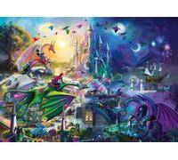 Schmidt Spiele Nächtlicher Drachen-Wettstreit, Rose Cat Khan, Erwachsenenpuzzle, Puzzle, ab 12 Jahre, 1000 Teile, 57585