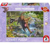 Schmidt Spiele 58559 Mark Frederickson, Dog Love, Spring Walk avec Labrador Retriever, Puzzle 1000 pièces