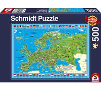 Schmidt Spiele Puzzle 58373 Europa entdecken, 500 Teile Puzzle, bunt