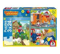Schmidt Spiele - Puzzle Benjamin lÉléphant en Action 3 x 24 Pièces, - 56207