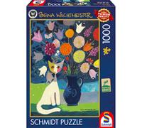 Schmidt-Spiele Puzzle 58656, Chat blanc, Rosina Wachtmeister, 1000 pièces, carton d'herbe