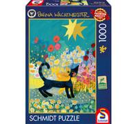 Schmidt-Spiele Puzzle 58661 – Chat dans la mer de Fleurs, Rosina Wachtmeister, 1000 pièces