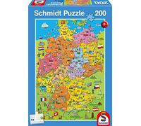Schmidt-Spiele Puzzle SCH56312 Carte de l'Allemagne illustrée 200 pièces Multicolore