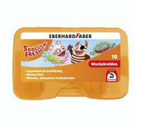 Schmidt Spiele Sorgenfresser Wachsmalkreide, Stifte, 10 Stück, Dreiflächig, Wasserfest in Kunststoffbox, 46305