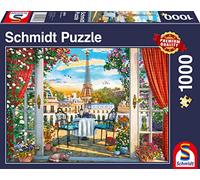 Schmidt Spiele- Terrasse à Paris, Puzzle de 1000 pièces, 58976, Coloré