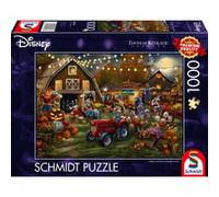 Schmidt-Spiele Puzzle 1000 pièces Disney Mickey & Minnie Pumpkin Festival Thomas Kinkade Orange/Noir