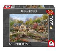 Schmidt-Spiele Puzzle 58629 Un été à Cobblestone Village (Thomas Kinkade) 2000 pièces