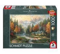 Schmidt Spiele Puzzle 58784 Thomas Kinkade Evening at Autumn Lake - 1000 pièces Multicolore
