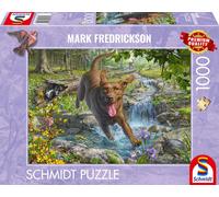 Schmidt Spiele 58559 Mark Frederickson, Dog Love, Spring Walk avec Labrador Retriever, Puzzle 1000 pièces