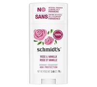 Schmidt's Déodorant d'Origine Naturelle Stick Rose et Vanille Efficacité 24h Certifié Vegan 75g