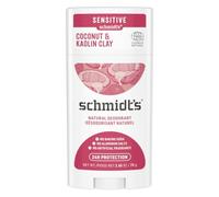 SCHMIDT'S Déodorant Stick Peaux Sensibles Kaolin et Noix de Coco, 100% d'Origne Naturelle, Efficacité 24h, 58 ml, 75 g
