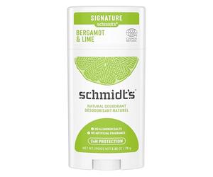 Schmidt's Déodorant Stick Signature Bergamote et Citron Vert, Efficace 24h, 100% Origine Naturelle, Certifié naturel et Vegan, Testé Dermatologiquement, 75g