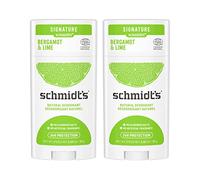 Schmidt's Lot de 2 déodorants naturels sans aluminium pour femmes et hommes, bergamote et citron vert, 24 heures de protection contre les odeurs, sans cruauté certifiée, déodorant végétalien, 2,65 oz