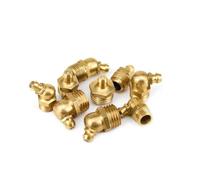 Schmiernippel aus Messing 10 buses de graissage en cuivre, bloc guidage linéaire, buse coudée droite M4x0,7 M5x0,8(90 Degrees,M6x1)