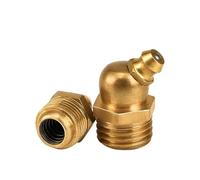 Schmiernippel aus Messing Graisseur en laiton M4/M5/M6/M8/M10/M12/M14/M16, graisseur mécanique en cuivre pur, buse coudée for huile(Inclination 45,M12 x 1.25 (5Pcs))
