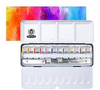 Schmincke Académie, aquarelle, assortiment de base 14 x 1/2 gamelles + espace pour 10 autres 1/2 gamelles