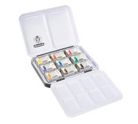 Schmincke Akademie® 75 789 097 Boîte de peinture aquarelle 9 x 1/1 godet, boîte en métal, couleurs résistantes à la lumière, peintures aquarelles fines pour artistes