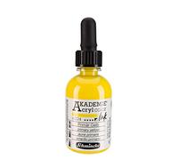 Schmincke - AKADEMIE® Acryl color INK, jaune primaire, 50 ml, 23 224 024, encre acrylique pigmentée pour la peinture, l'écriture, l'aérographie.