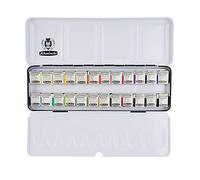 Schmincke -AKADEMIE® Aquarelle, Coffret avec 24 Nuances aquarelles Fins, 75 424 097, Coffret en métal, 24 x 1/2 Godets.