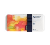 Schmincke Akademie Boîte de peinture compacte en plastique 18 x 1/2 godets, 75 791 097, couleurs résistantes à la lumière, aquarelle fine pour artiste et stylo