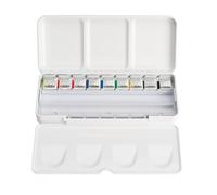 Schmincke Akademie® 75 790 097 Boîte de peinture en plastique pour aquarelle 9 x 1/2 godets, 75 790 097, couleurs résistantes à la lumière, peintures aquarelles fines