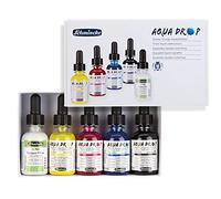Schmincke – AQUA DROP Aquarelle liquide – résistante à la lumière – 5×30 ml(primaires+Blanc Opaque)