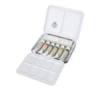 Schmincke - Boîte compacte HORADAM® AQUARELL de la Ligne Retro avec 6 peintures aquarelles Les Plus Fines, 74648097, boîte en métal, kit de Peinture, 6 Tubes de 5 ML et 6 Godets à moitié vides