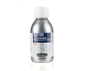 Schmincke - Bronze acrylique,argent, 150 ml, 15 825 020, pour effets métalliques brillants sur des tableaux acryliques, papier, toile, bois, métal, plastique, plâtre