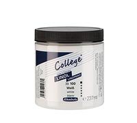 Schmincke - College® Linol, l'encre pour linogravure, blanc en pot de 237 ml, 39100053, à base d'eau, à faible odeur, résistante à la lumière, impression régulière.