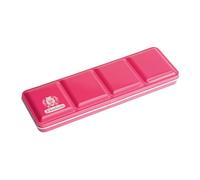 Schmincke HORADAM 74663097 Boîte de peinture aquarelle en métal laqué rose avec 15 demi-godets, 12 couleurs standard + 3 tons de rose, avec pinceau aquarelle