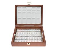 Schmincke Horadam Aquarell 74 450 097 Boîte de peinture en bois avec 50 demi-godets de couleurs aquarelle supergranulantes
