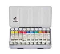 Schmincke - HORADAM® AQUARELL, Coffret avec 10 Nuances aquarelles Extra-Fines, Assortiment de Base, 74510097, Coffret en métal, 10 x Tubes en 15 ML