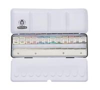 Schmincke - HORADAM® AQUARELL Coffret avec 12 Nuances aquarelles Extra-Fines, 74412097, Coffret en métal, 12 x 1/2 Godet Plus Espace pour 12 1/2 Godets supplémentaires