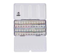 Schmincke - HORADAM® AQUARELL, coffret avec 48 nuances aquarelles extra-fines, 74448097, coffret en métal, 48 x 1/2 godets