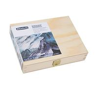 Schmincke - HORADAM® AQUARELL, Super Granulation Set Glacier, 5 tubes en 15 ml, 74 840 097, Coffret en bois, nuances très fortement granulantes, aquarelles extra-fines, super-granulantes