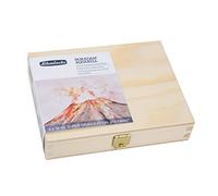 Schmincke - HORADAM® AQUARELL, Super Granulation Set Volcan, 5 tubes en 15 ml, 74 868 097, coffret en bois, nuances très fortement granulantes, aquarelles extra-fines, super-granulantes