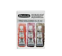 Schmincke - HORADAM® AQUARELL, Super Granulation Set "Vulkan", 3 x 5 ml, 74 890 097, coffret métal, teintes très fortement granulées, aquarelles très fines, super granulées