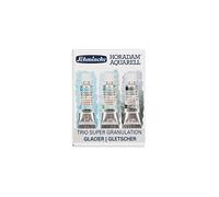 Schmincke - HORADAM® AQUARELL, Super Granulation Trio Glacier Tubes de 5 ml, 74 616 097, kit de carton, très forte granulation, couleurs aquarelles fines, super granulées